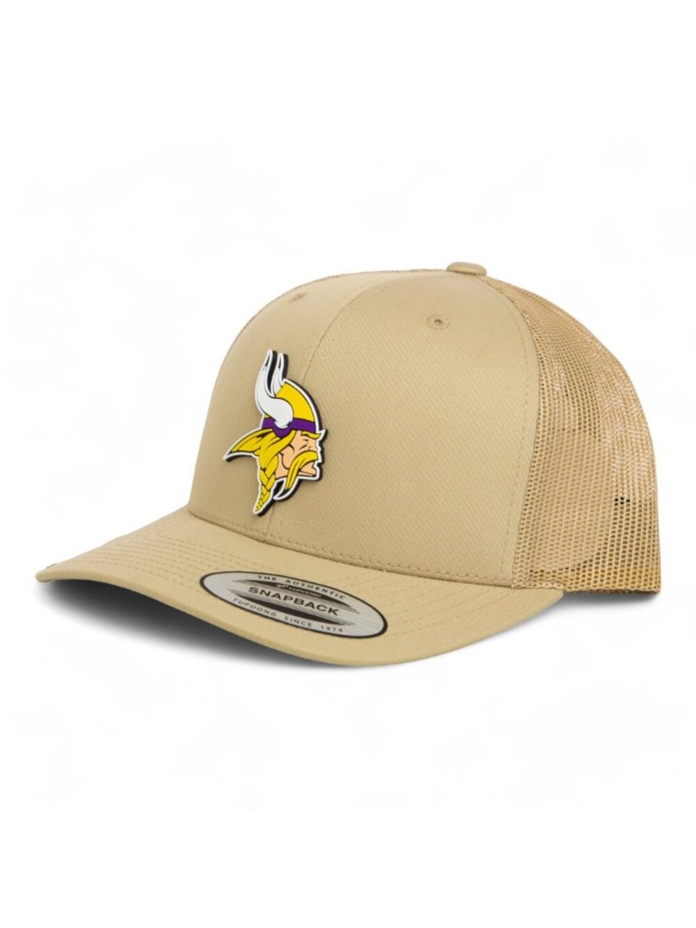 Minnesota Vikings 3D YP Snapback Trucker Hat- Khaki